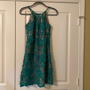 High Neck Green Cocktail Dress